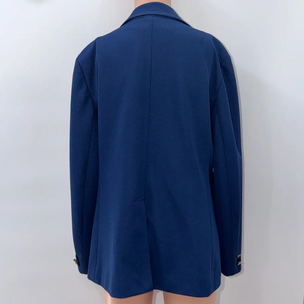 Evan-Picone 18 Blue Textured Knit Blazer Career Professional Dark Academia